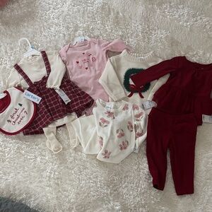 6-9month Carters Baby Girl Clothing Bundle - Christmas Holiday and Valentine’s